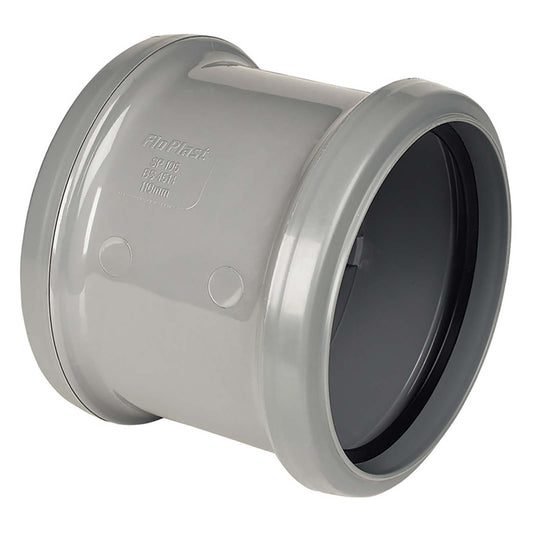 FloPlast Grey 110mm Soil Double Socket Coupler
