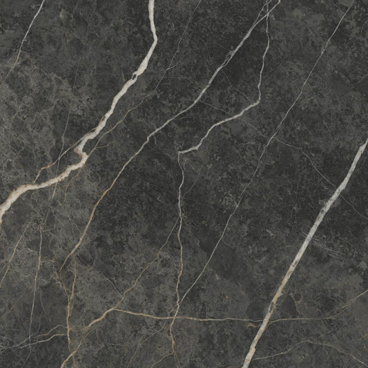 Lyons Black Marble Matt Porcelain Tile 900x900mm