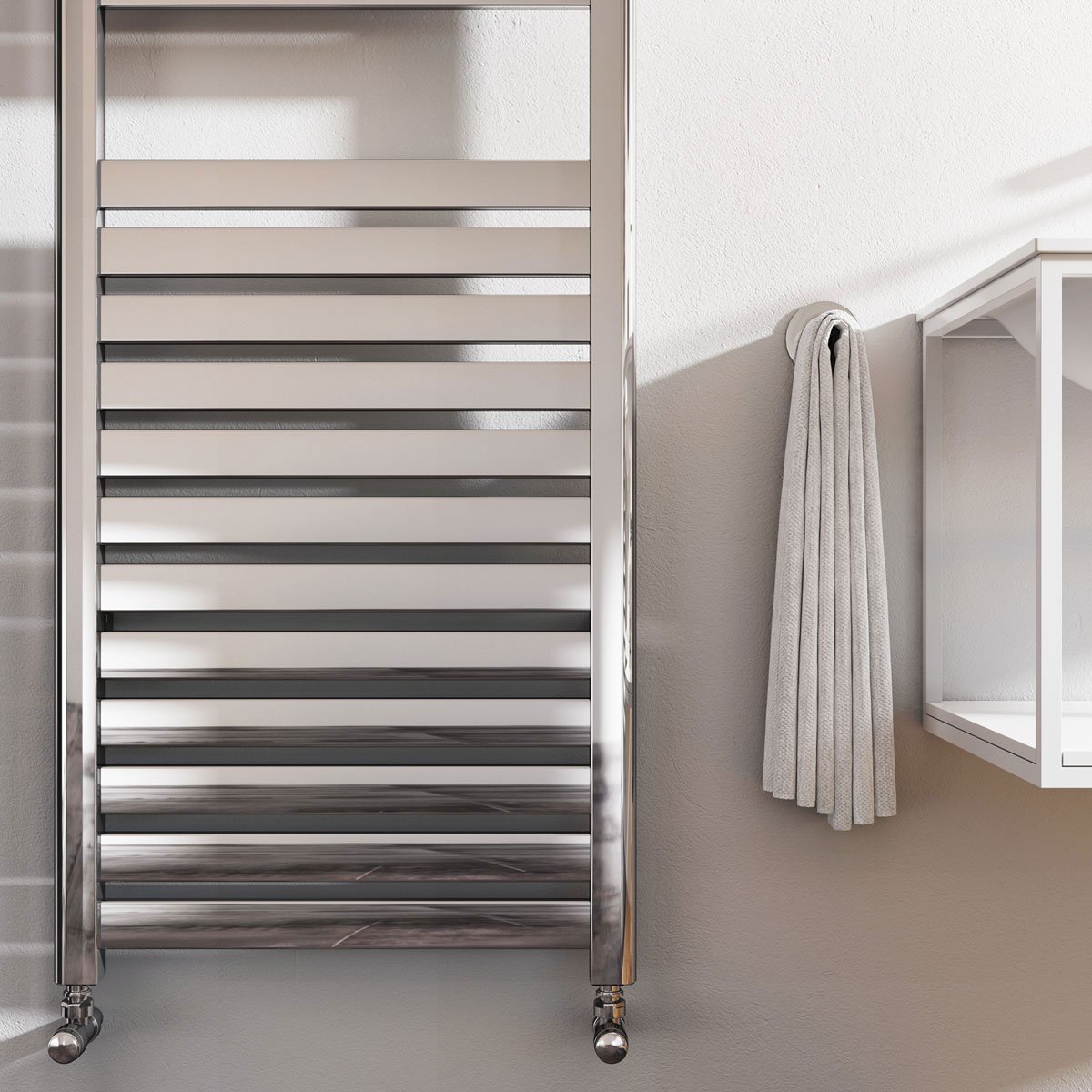 Portabello Chrome Heated Towel Rail 1000x600mm