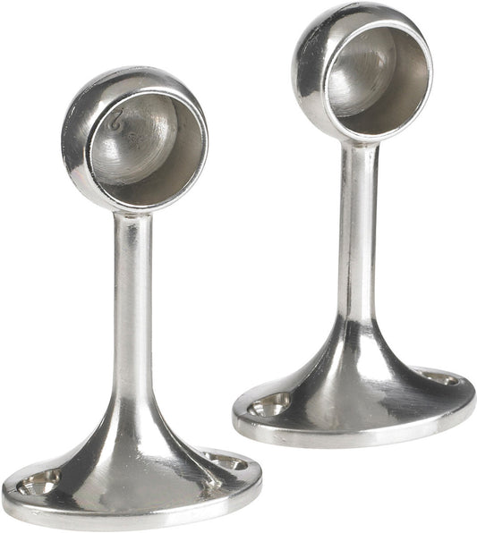 Brushed Nickel Colorail Deluxe End Bracket Pack 2