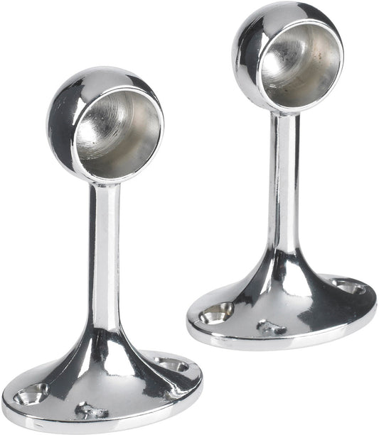 Chrome Colorail Deluxe End Bracket Pack 2