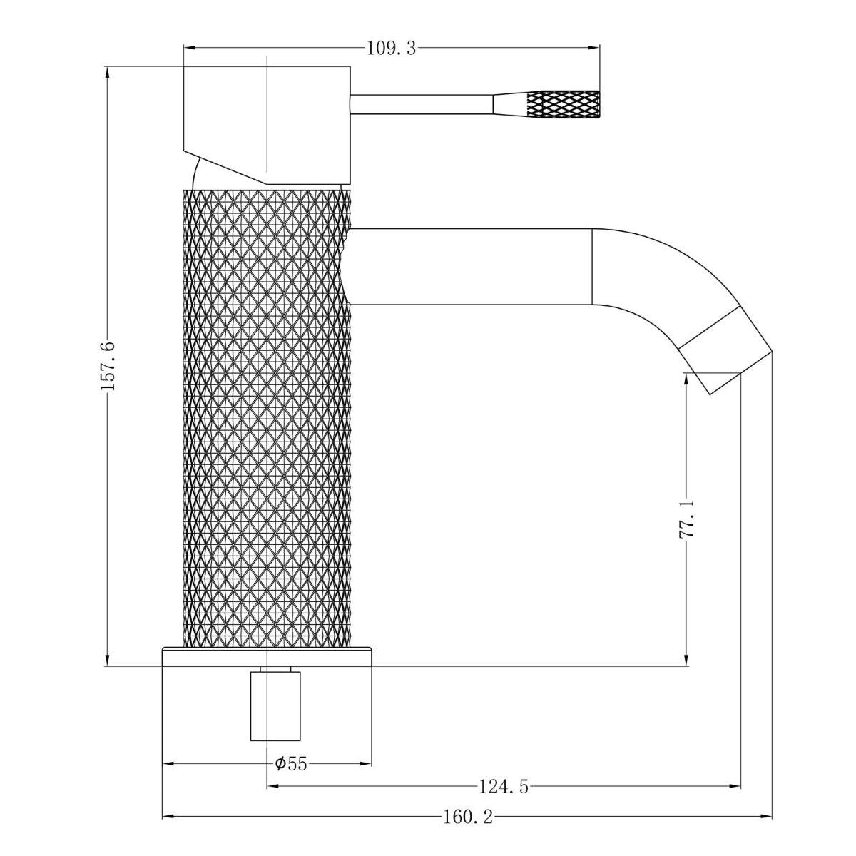 Moray Satin Bronze Knurled Basin Tap