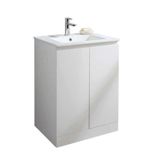 Elegant Haven Rothes 600 White Gloss 2 Door Floor Standing Unit And Basin 50201/
