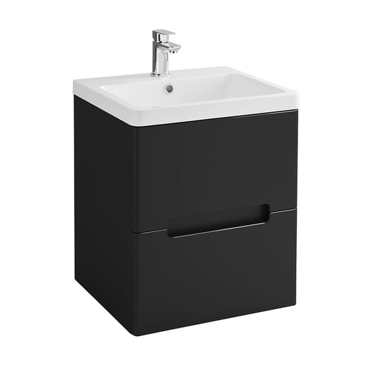 Elegant Haven Selkirk 500 Matt Black Wall Mounted 2 Door Unit And Basin 53202-53000/5