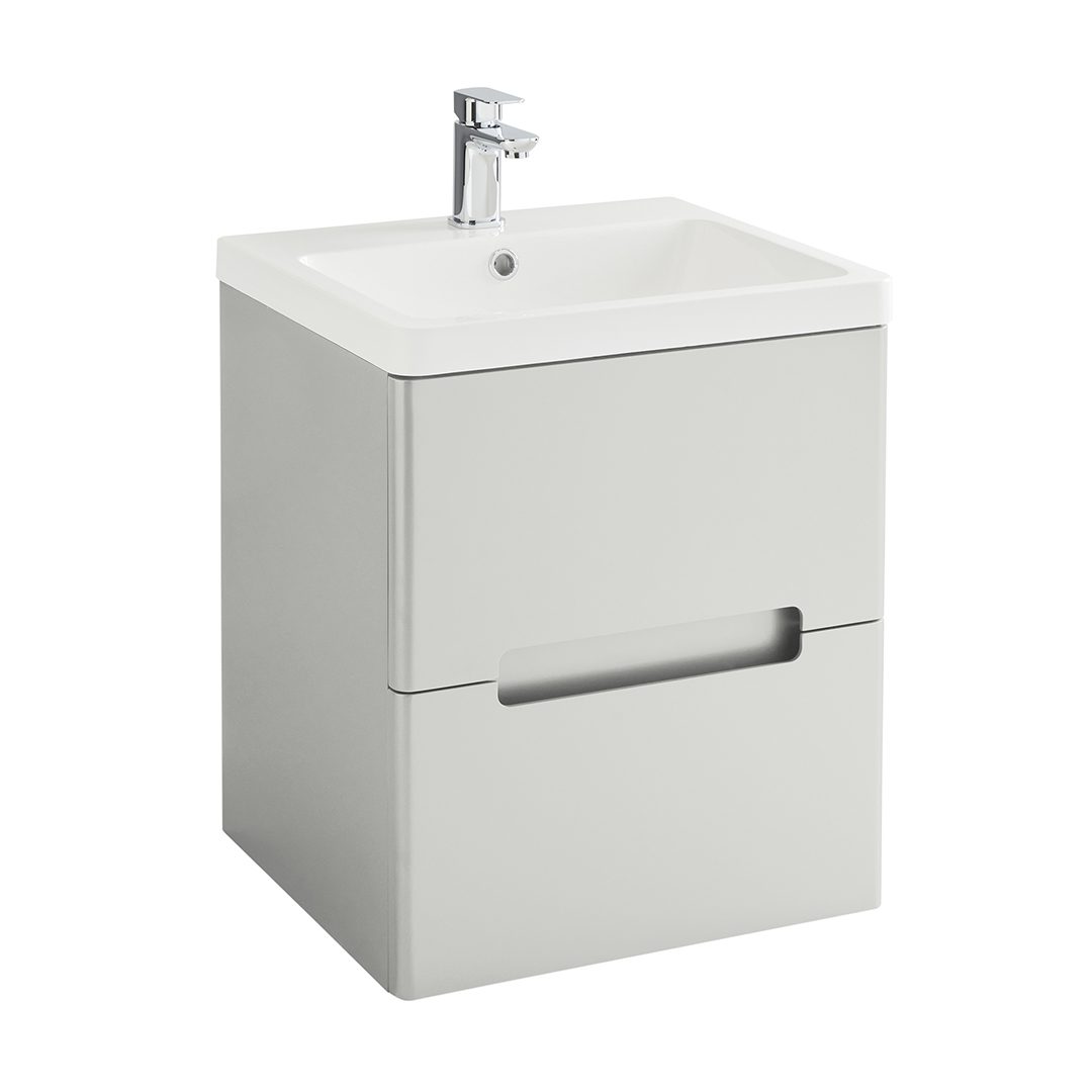 Elegant Haven Selkirk 500 Matt Grey Wall Mounted 2 Door Unit And Basin 53207-53000/5