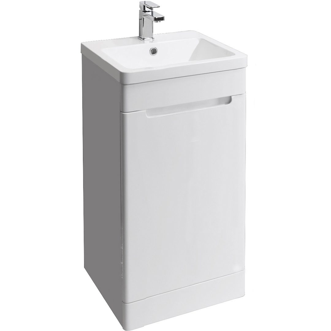 Elegant Haven Selkirk 400 Gloss White Floor Standing 1 Door Unit And Basin 53701-