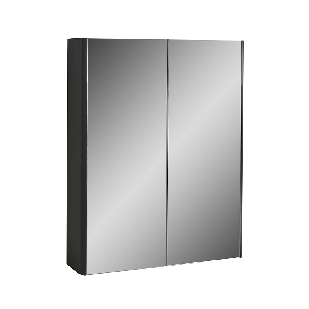 Elegant Haven Fife 600mm 2 Door Matt Slate Bathroom Mirror Cabinet