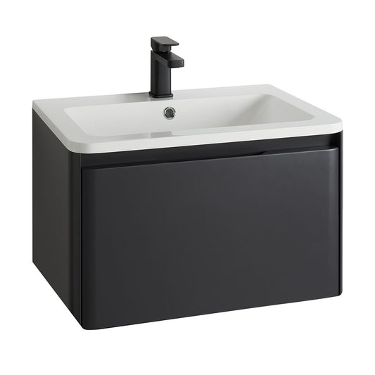 Elegant Haven Fife 600 Matt Slate Wall Mounted 1 Drawer Unit And Basin 55307-