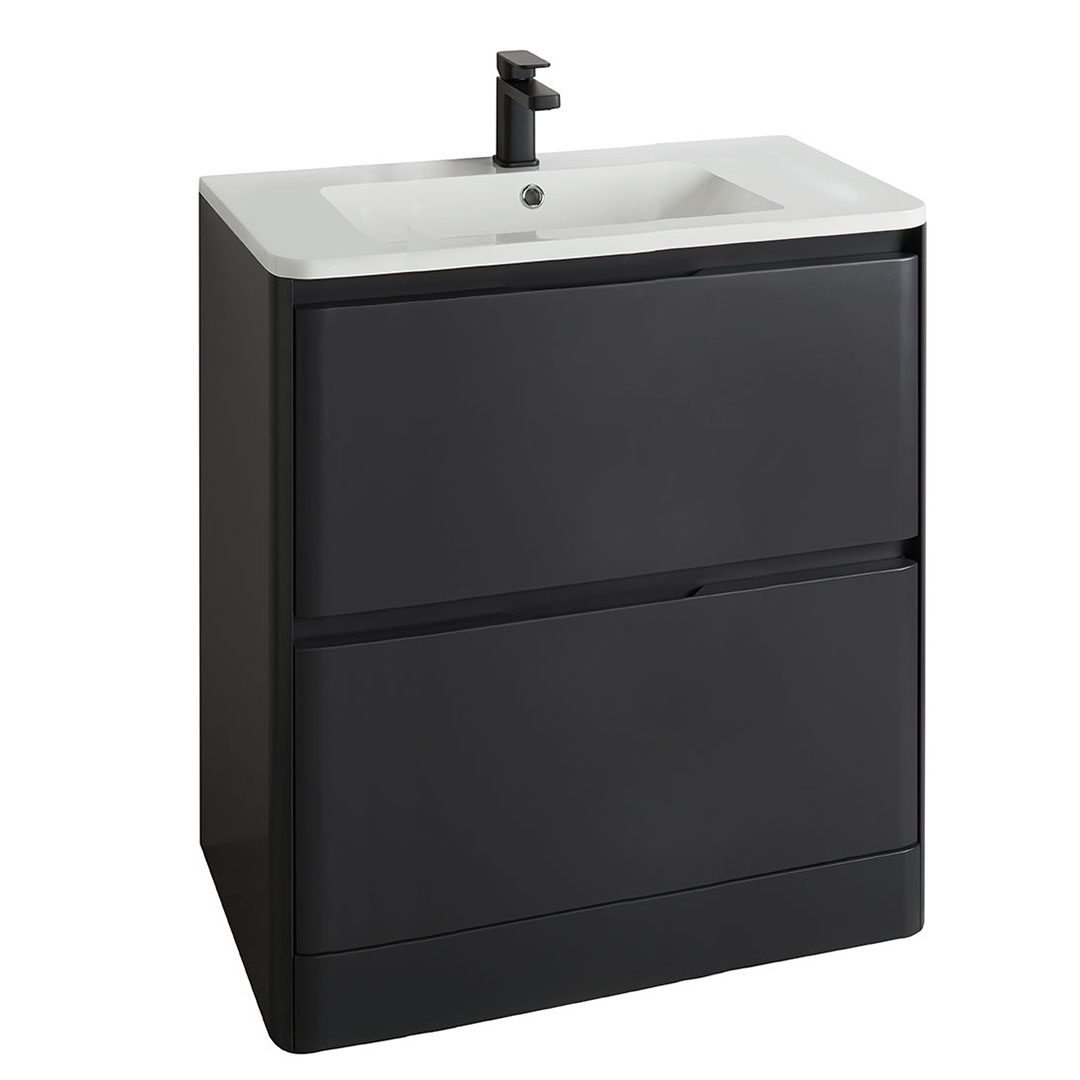 Elegant Haven Fife 800 Matt Slate Floor Standing 2 Drawer Unit And Basin 55807-