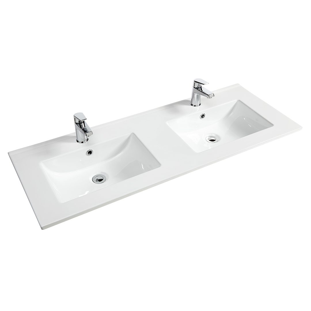 Elegant Haven Lomond 1200 Double Bowl Ceramic Basin