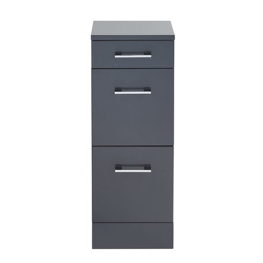 Elegant Haven Lomond 300 Gloss Anthracite Slim Floor Standing 3 Drawer Unit