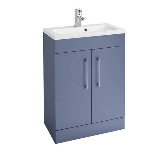 Elegant Haven Lomond 600 Floor Standing Storm Blue Slim Unit And Armastone Basin 58503-5