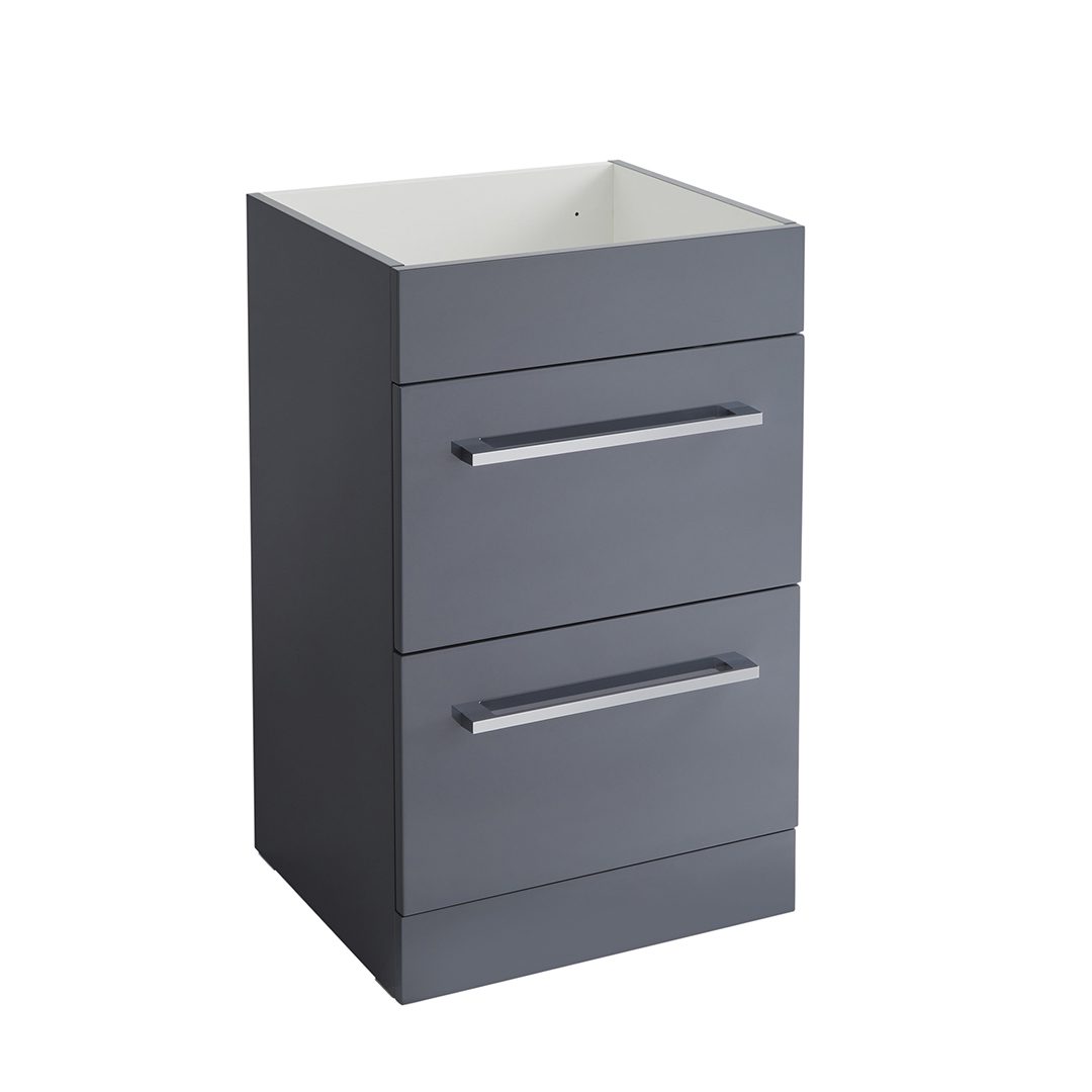 Elegant Haven Lomond 500 Floor Standing 2 Drawer Gloss Anthracite Unit