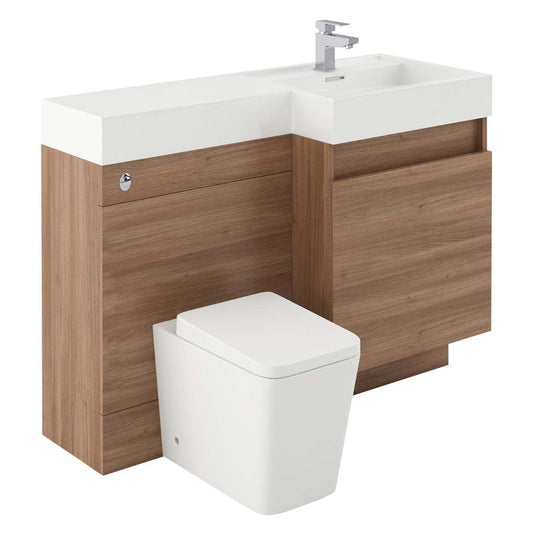 Summers Natural Oak Right Hand Combination Vanity Basin and WC Unit 1200mm