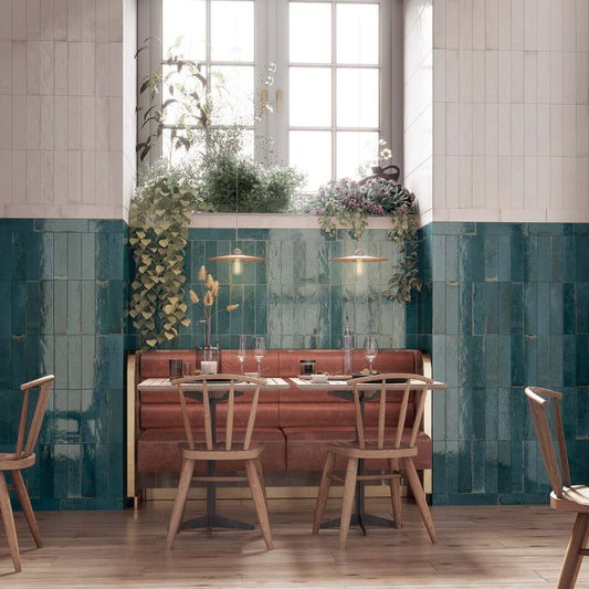 Bergamo Blue Porcelain Brick Tile 75x300mm