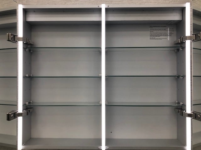 Lemer LED Double Door Mirrored Cabinet 600mm