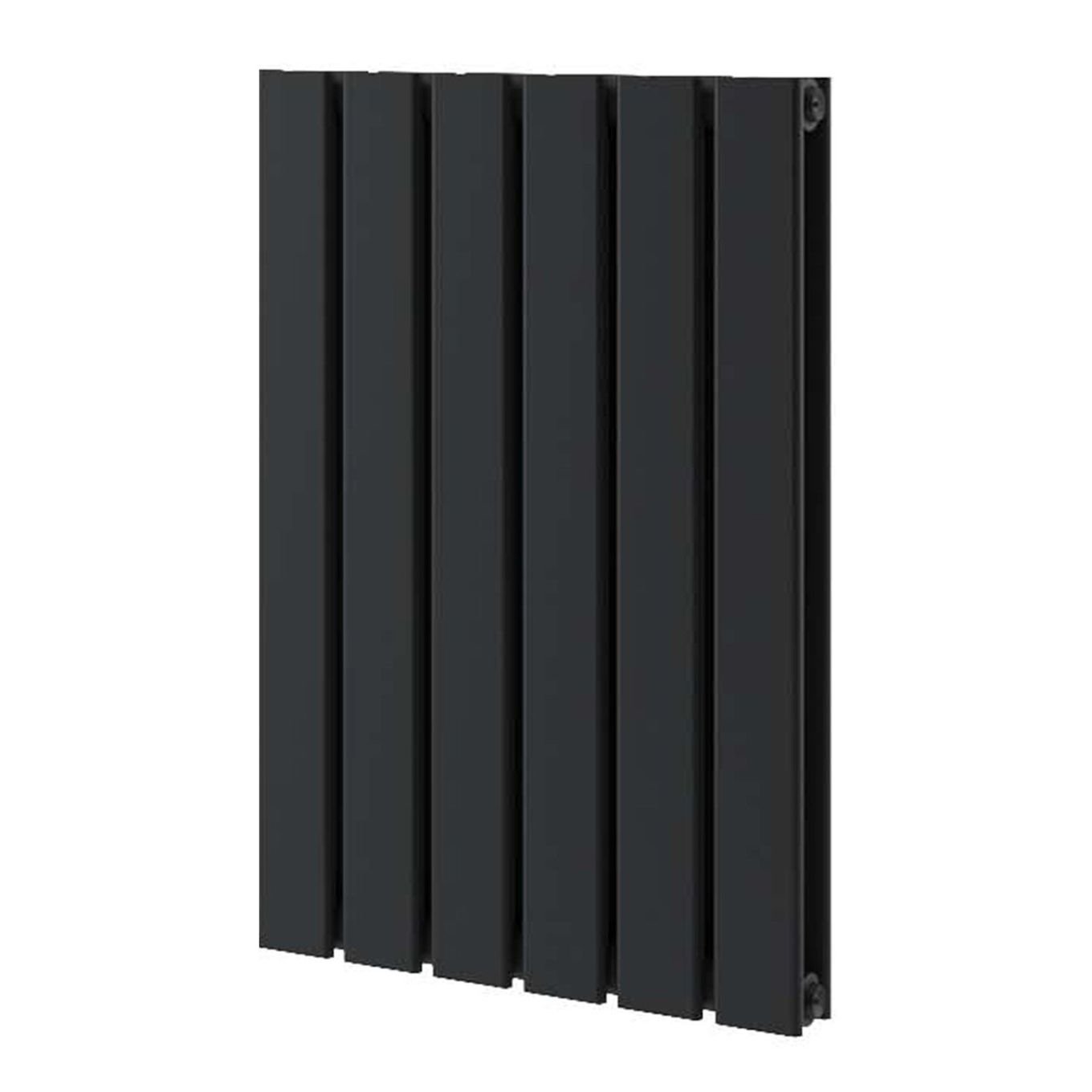 Perth Matt Black Double Vertical Flat Panel Radiator 600x408mm