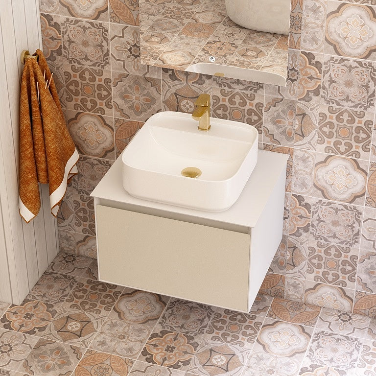 Essence 600mm single Drawer cabinet in Cashmere