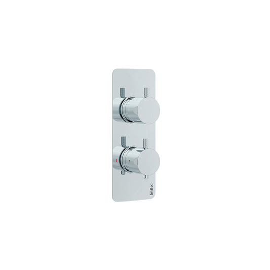 Ravine Chrome Two Handle, Two Outlet, Concealed Thermostatic Shower