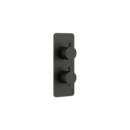 Ravine Matt Black Two Handle, Single Outlet, Concealed Thermostatic Shower
