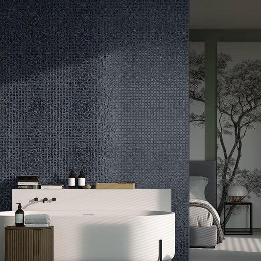 Glow Black Glass Mosaic Tile 315x315mm