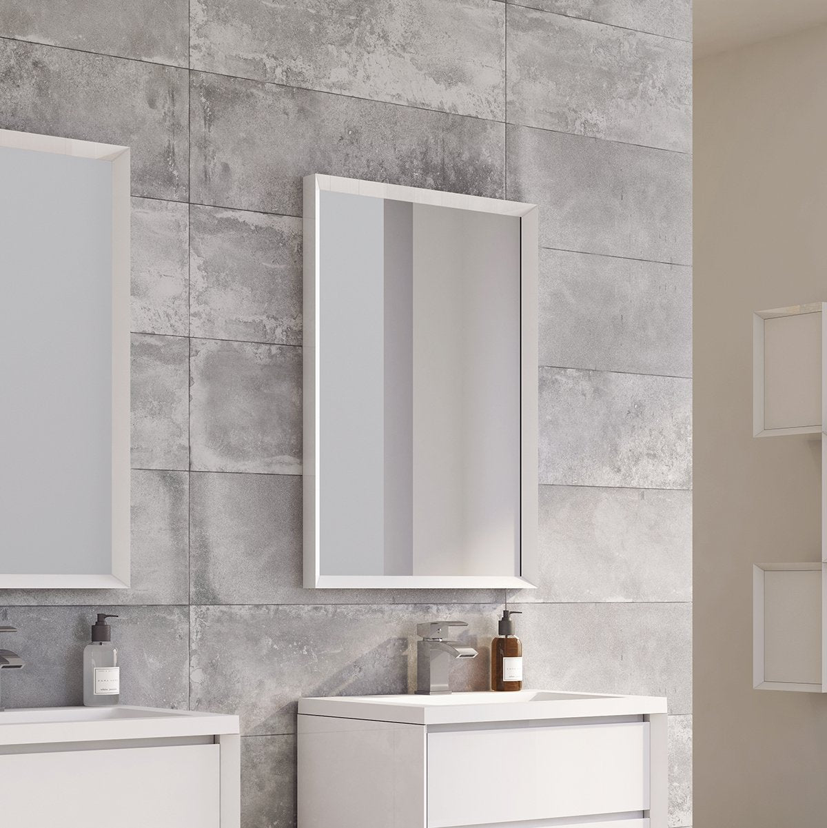Venus White Beveled Edge Framed Mirror 750x450mm
