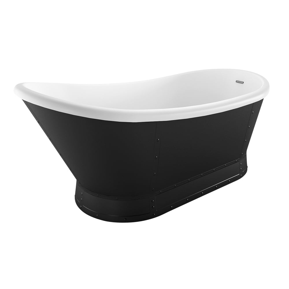 Hoff Black Freestanding Acrylic Bath 1676x780mm