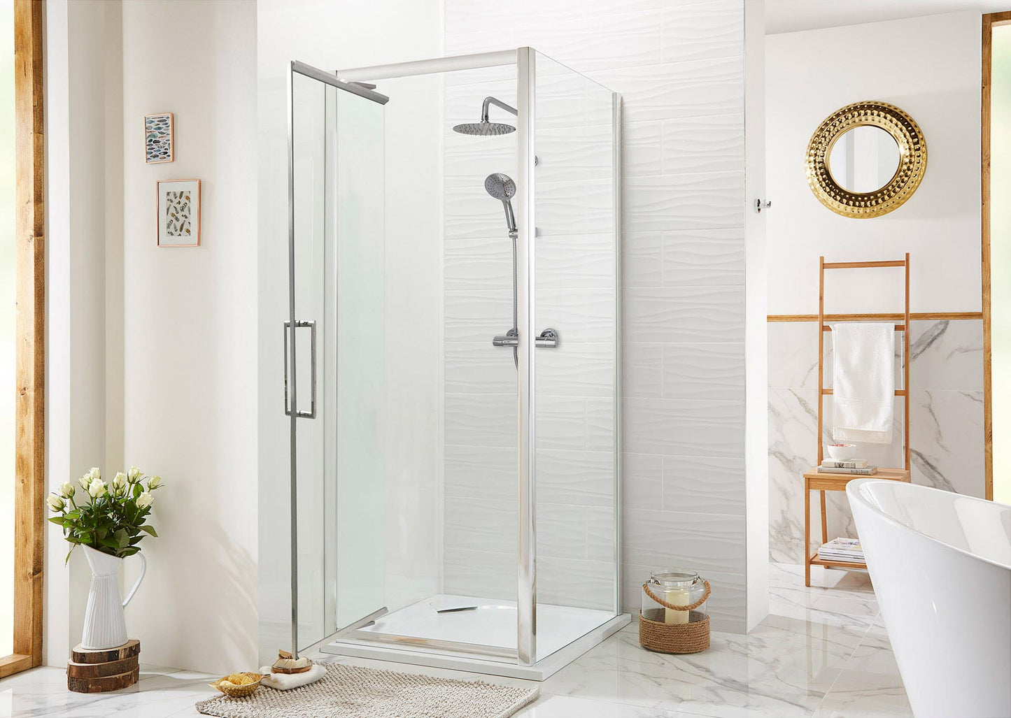 Elegant Haven Cara 760 Chrome Infold Shower Door