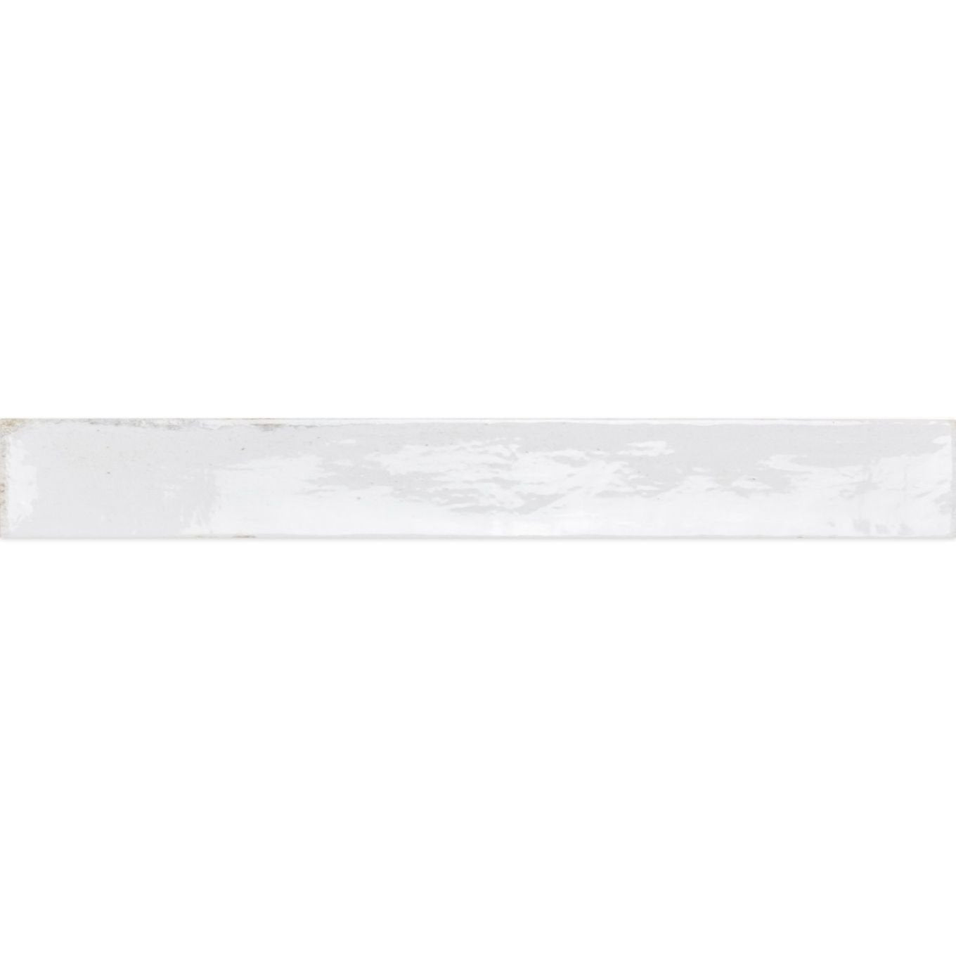 Capri White Gloss Ceramic Brick Tile 400x50mm