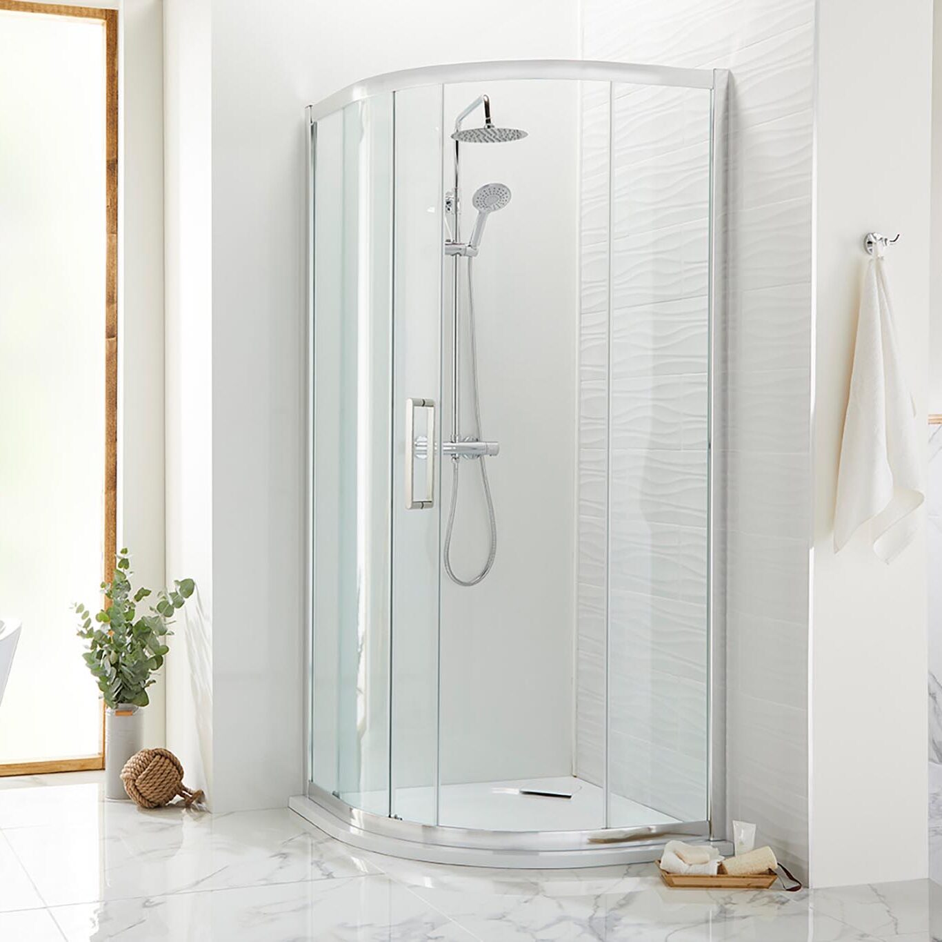 Elegant Haven Cara 1000 X 800 Chrome Offset Quadrant Shower Enclosure 61306-