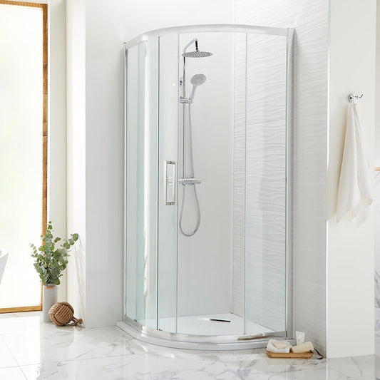 Elegant Haven Cara 1000 X 800 Chrome Offset Quadrant Shower Enclosure 61306-