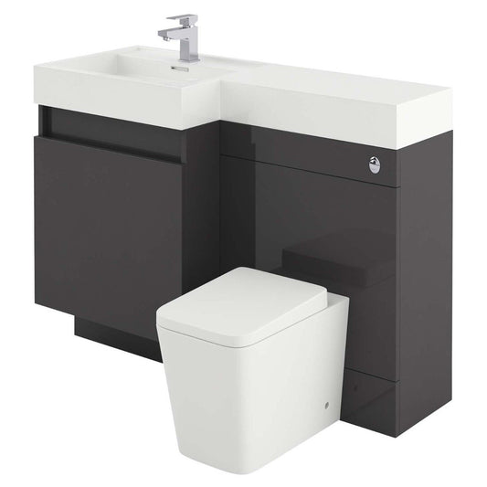 Summers Titanium Grey Left Hand Combination Vanity Basin and WC Unit 1200mm