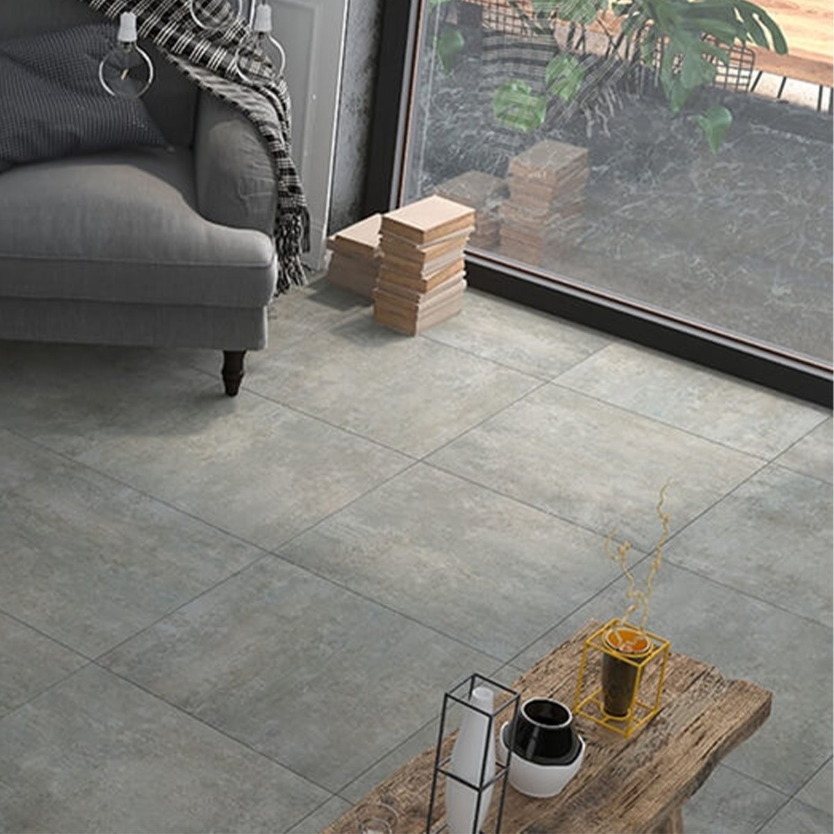 Ceteris Grey Porcelain Tile 600x600mm