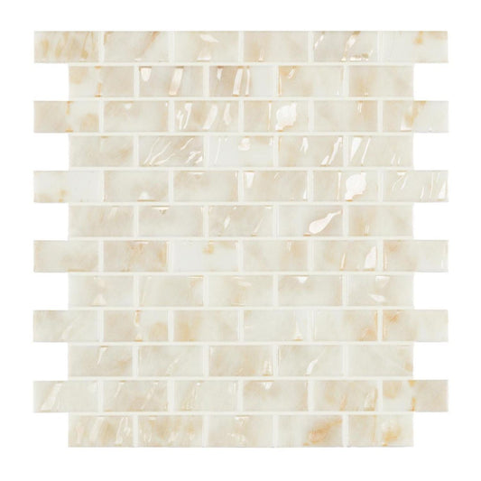 Serene Marfil Brick Glass Mosaic Tile 315x315mm