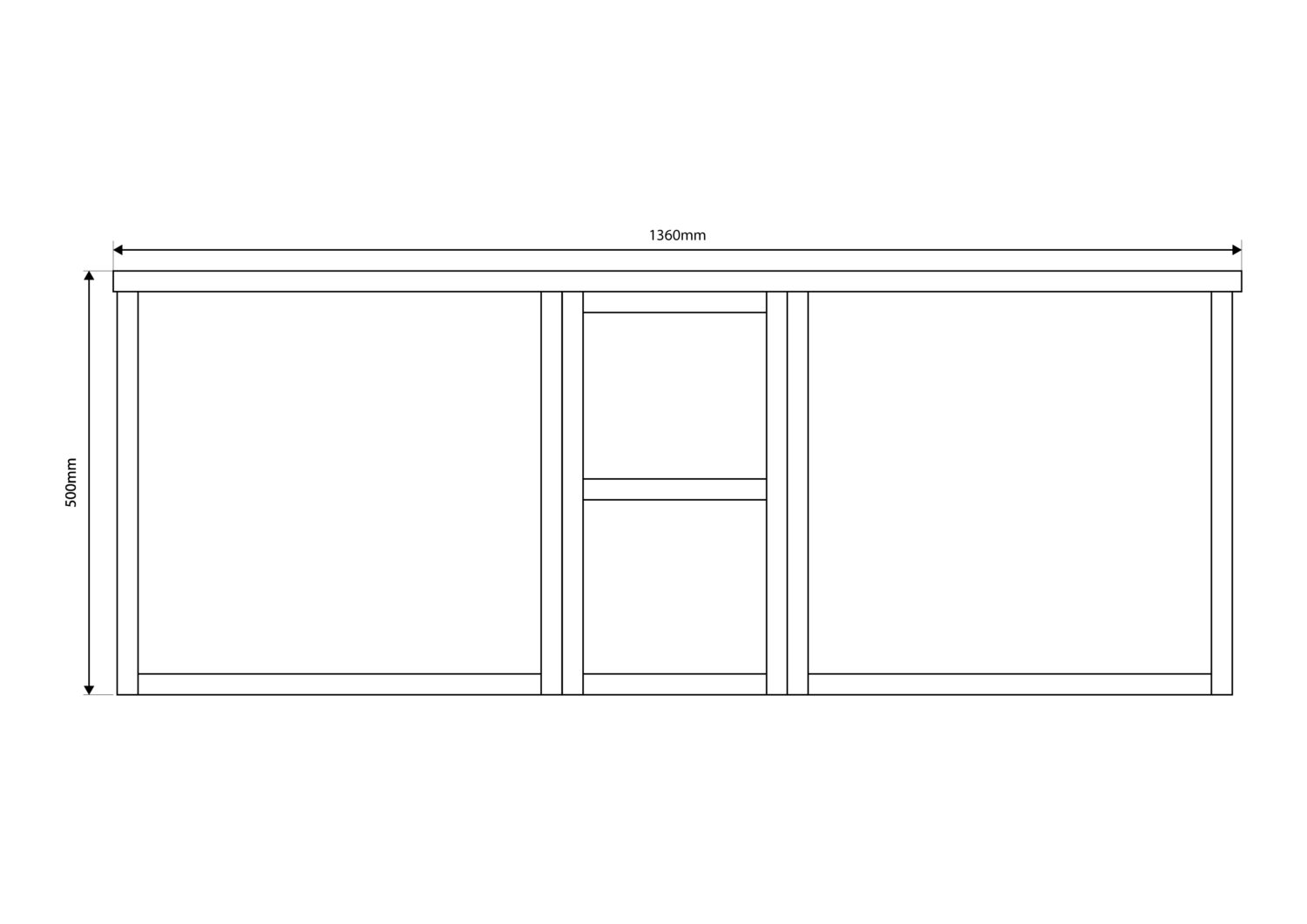 Alfie 1400 Cabinet with Open Storage