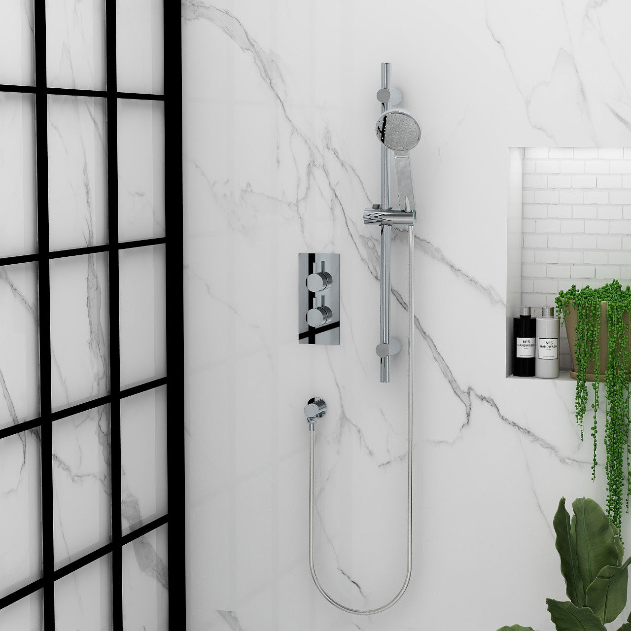 Arco twin outlet two handle thermostatic concealed valve