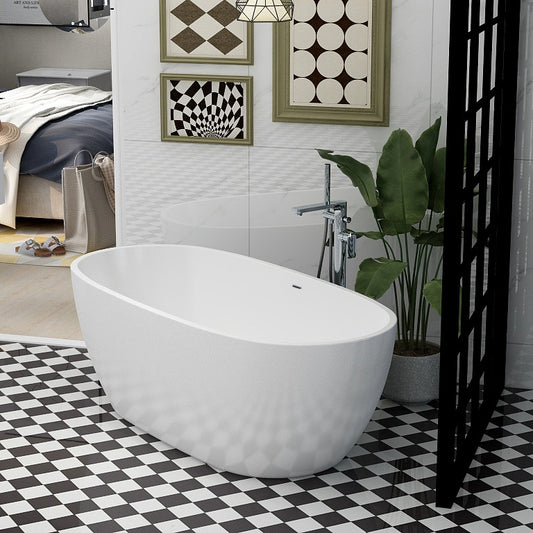Alma 1700mm fully reinforced freestanding bath, including white dome clicker bath waste