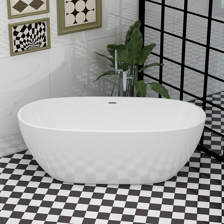 Alma 1700mm fully reinforced freestanding bath, including white dome clicker bath waste