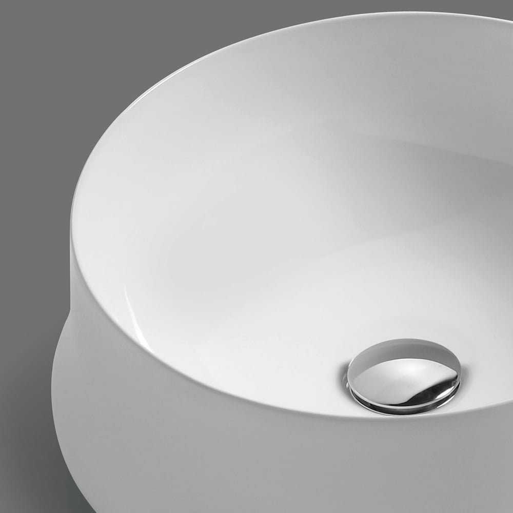 Alto White Round Countertop Basin