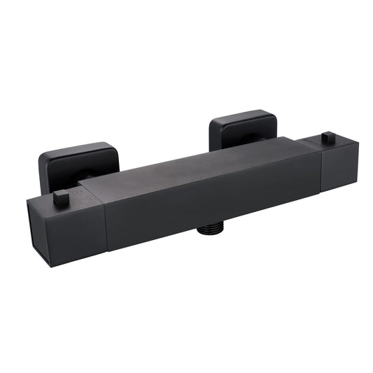 Square Exposed Thermostatic Valve Matt Black