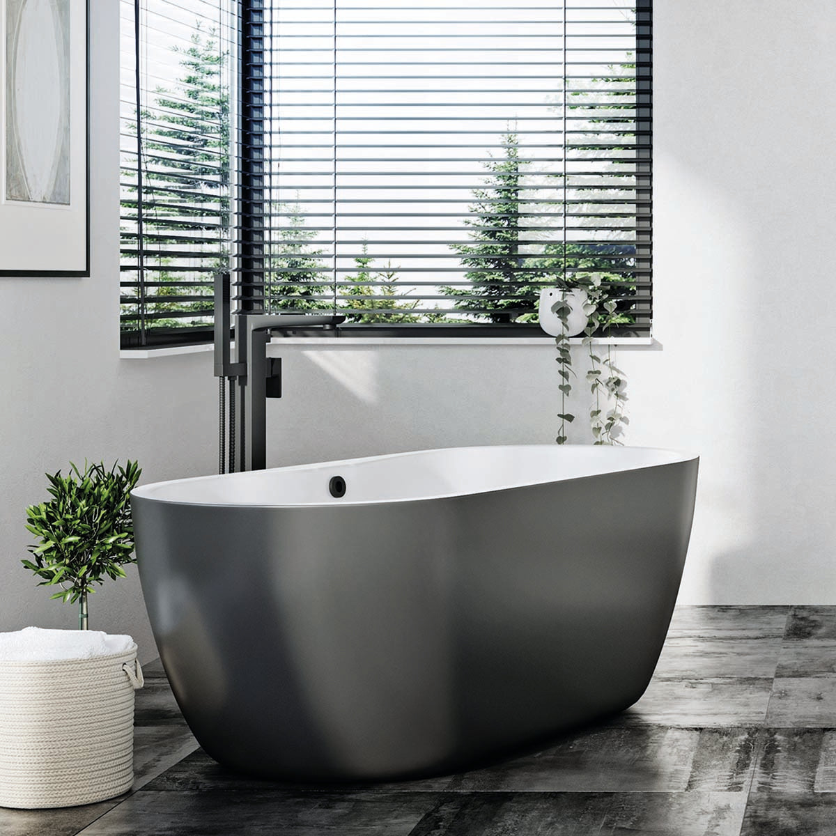 Black Bath Pop-Up Waste with Overflow