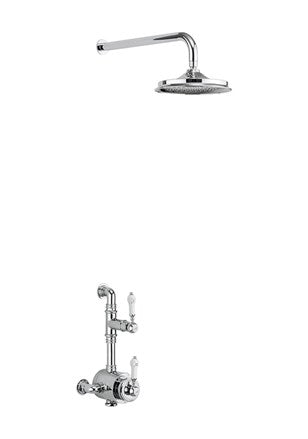 Stour Thermostatic Exposed Shower Valve Single Outlet with Fixed Shower Arm with Rose