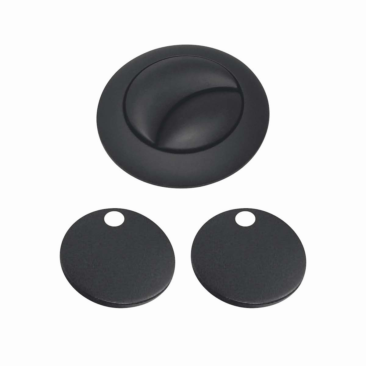 Black Seat Hinge Cover & Cistern Push Button