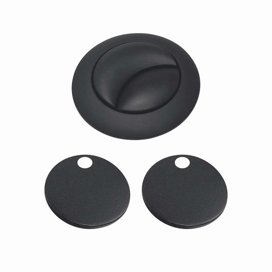 Black Seat Hinge Cover & Cistern Push Button