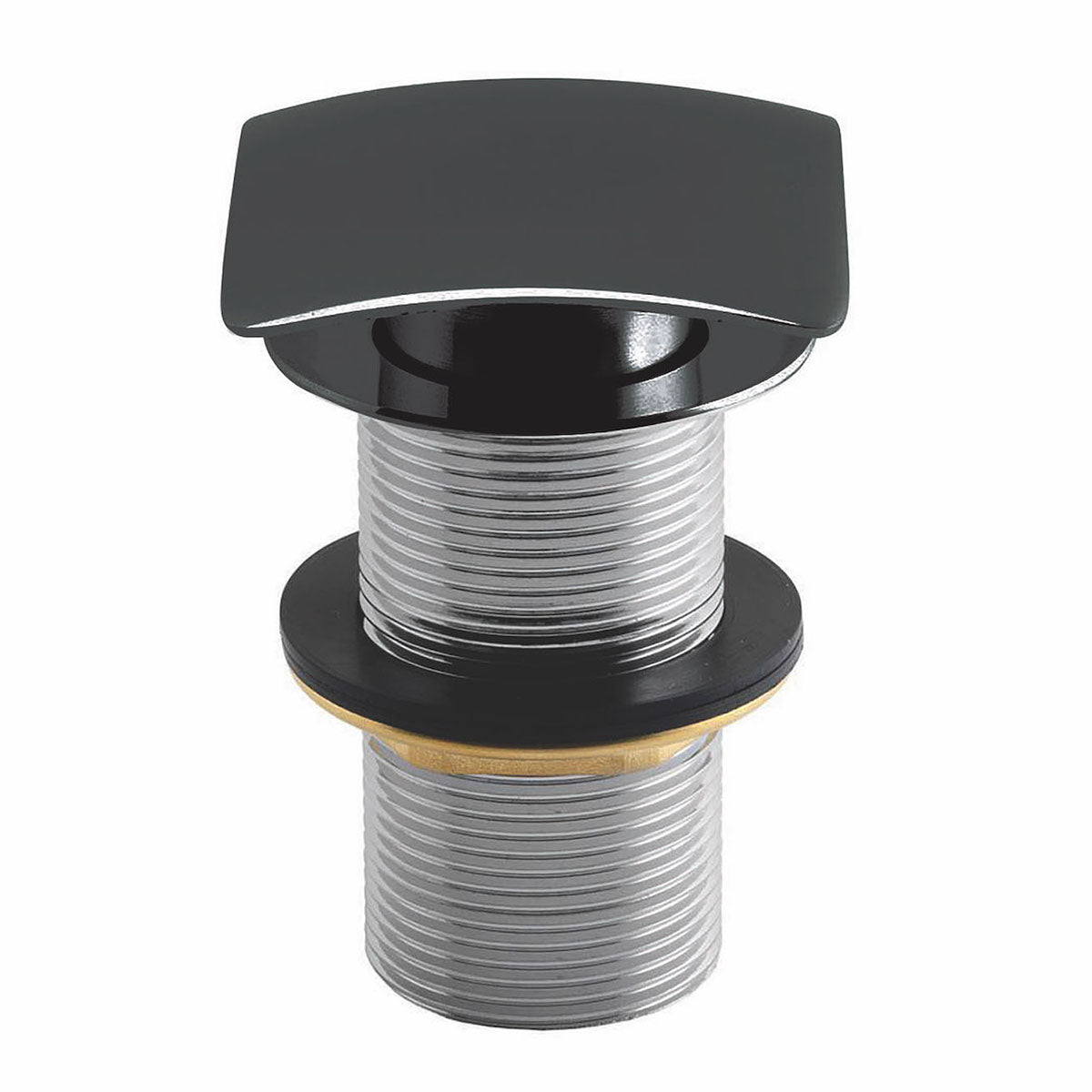 Black Square Unslotted Sprung Basin Waste