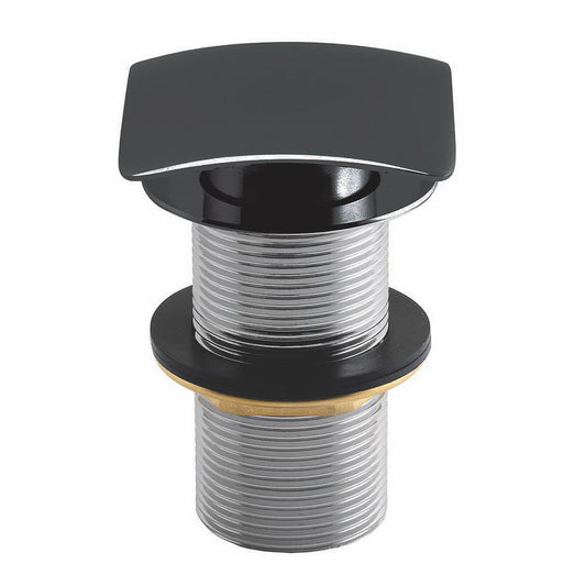 Black Square Unslotted Sprung Basin Waste