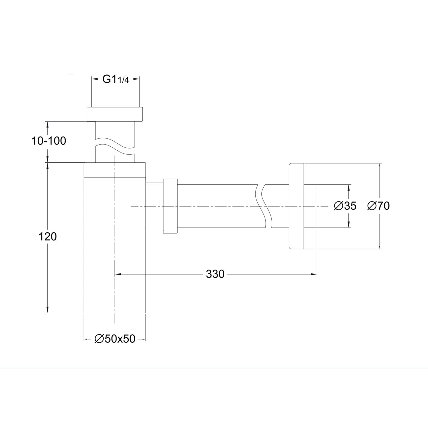 Matte Black Square Bottle Trap