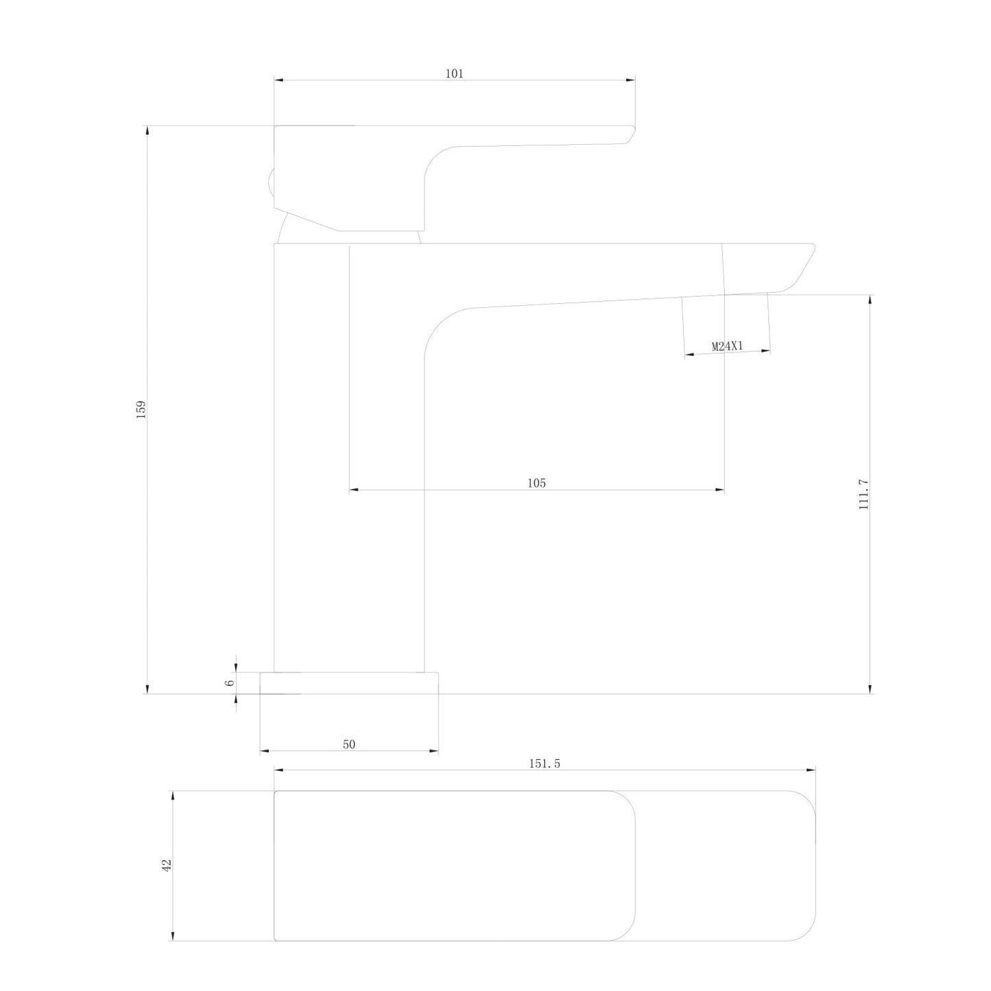 Muro Black Basin Mono Mixer