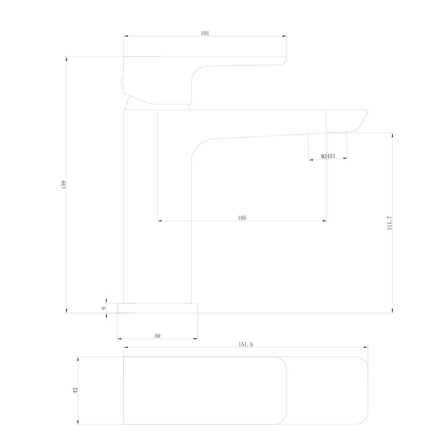 Muro Black Basin Mono Mixer