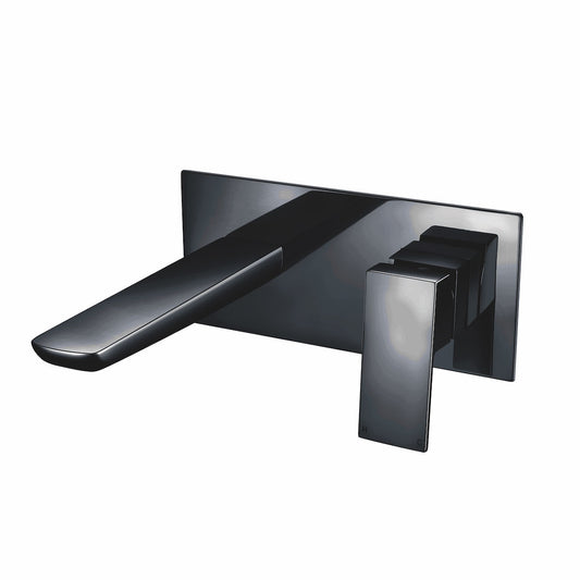 Muro Black Wall Mounted Basin Mixer